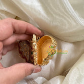Gold Look Alike AD Stone Kumkum Box -G7630